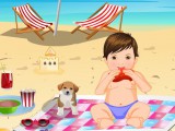 Bébé Ted à la plage