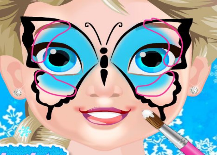 Maquillage papillon pour Elsa