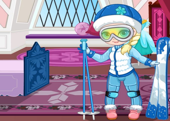Elsa part skier !