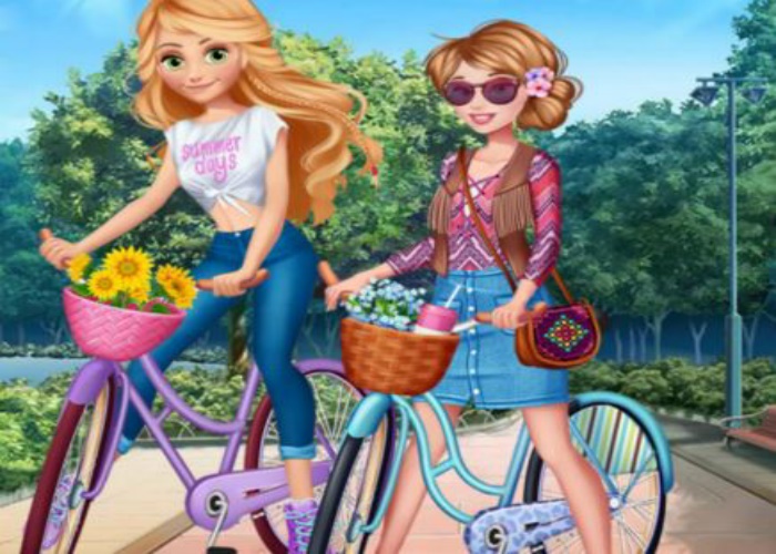 2 princesses à vélo