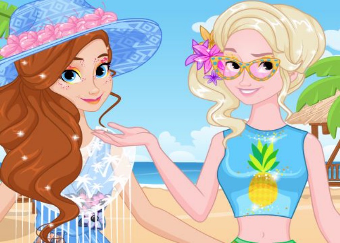 Anna et Elsa vacances tropicales
