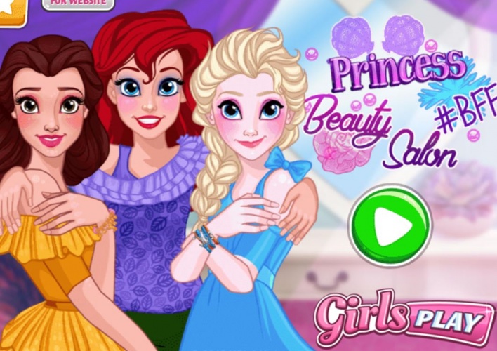 3 princesses au salon de beauté